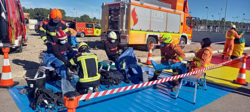 Manises acoge el simulacro del Centro de Emergencias de la Comunidad Valenciana.