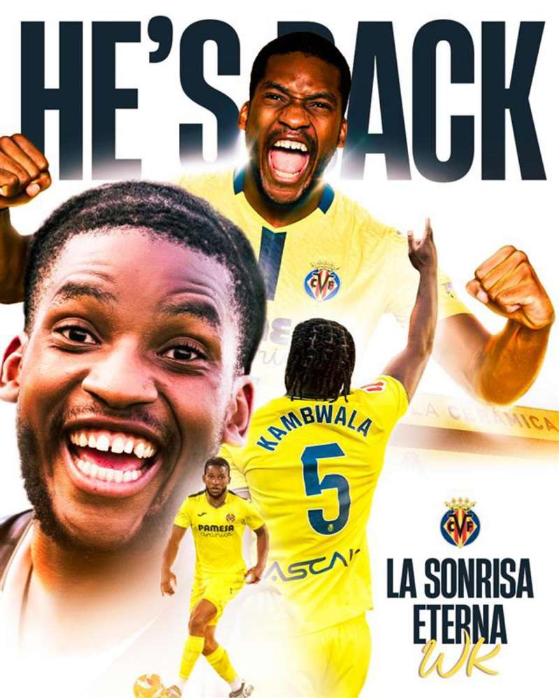 Fotomontaje con el que el Villarreal da la bienvenida, tras su lesi�n, a Kambwala en redes sociales.
