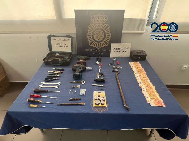 Material intervenido en la operacin.Polica Nacional
