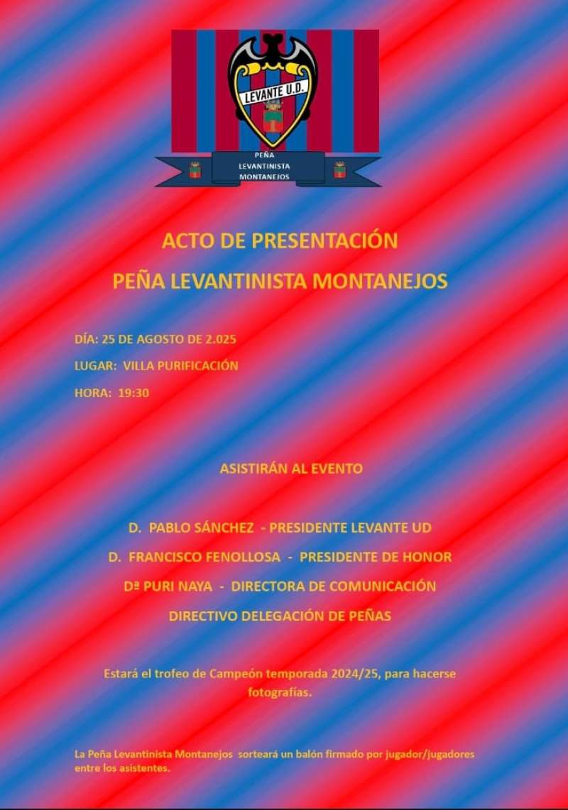 Cartel de presentacin de la pea levantinista de Montanejos | EPDA