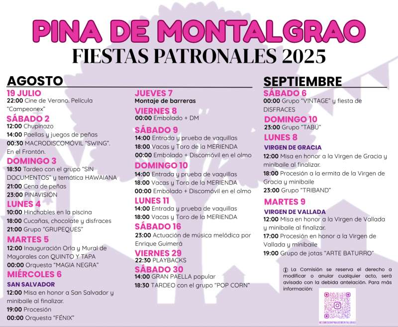 Cartel de las fiestas de Pina de Montalgrao. EPDA