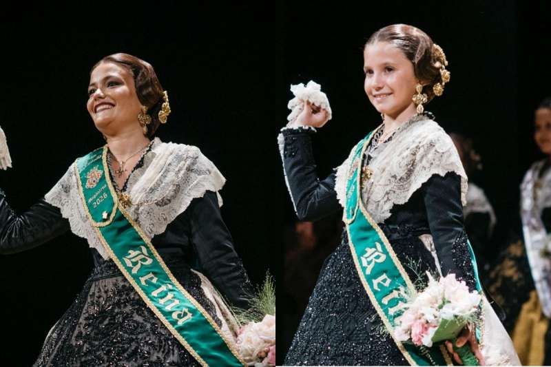 Clara Sanz y Ana Coln, mximas representantes de las Fiestas de Castelln 2026, en su proclamacin.  EPDA 