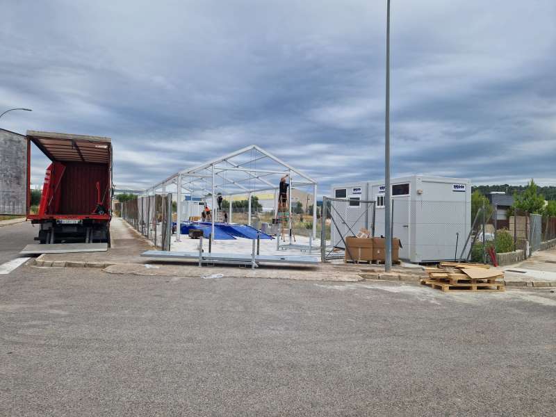 Trabajos de instalacin de la ITV permanente en Segorbe. EPDA