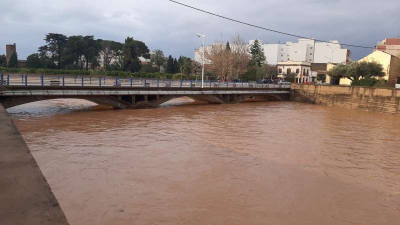 El río Anna a su paso por Borriana en una imagen compartida por el ayuntamiento. /EPDA