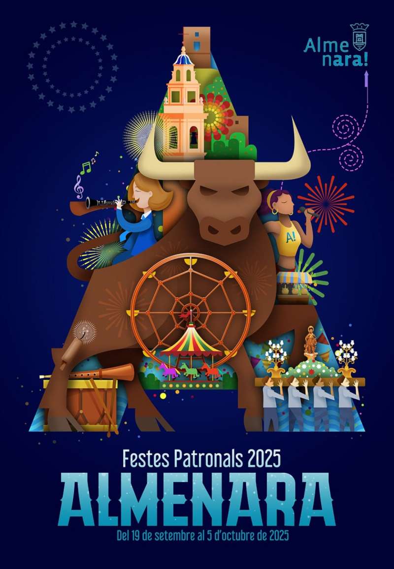 Cartel de las Fiestas Patronales de Almenara 2025.  EPDA