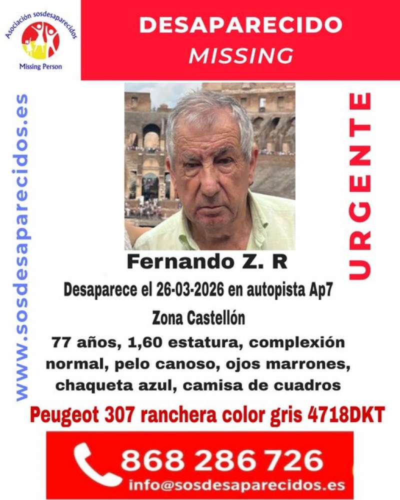 Cartel de b�squeda de SOS Desaparecidos.  EPDA
