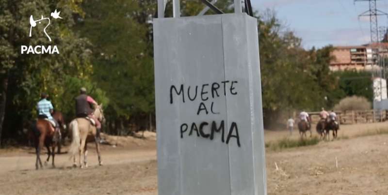 Pintadas amenazantes contra Pacma. /EPDA