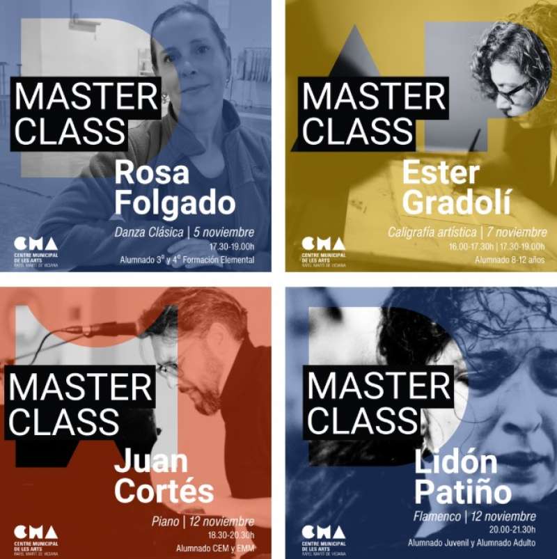 Cartel de las clases magistrales en el Centre Municipal de les Arts de Burriana | EPDA