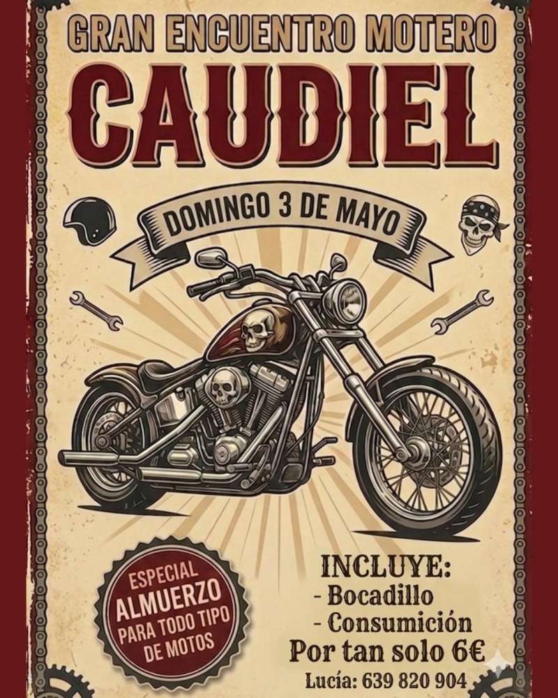 Cartel del encuentro motero en Caudiel. EPDA