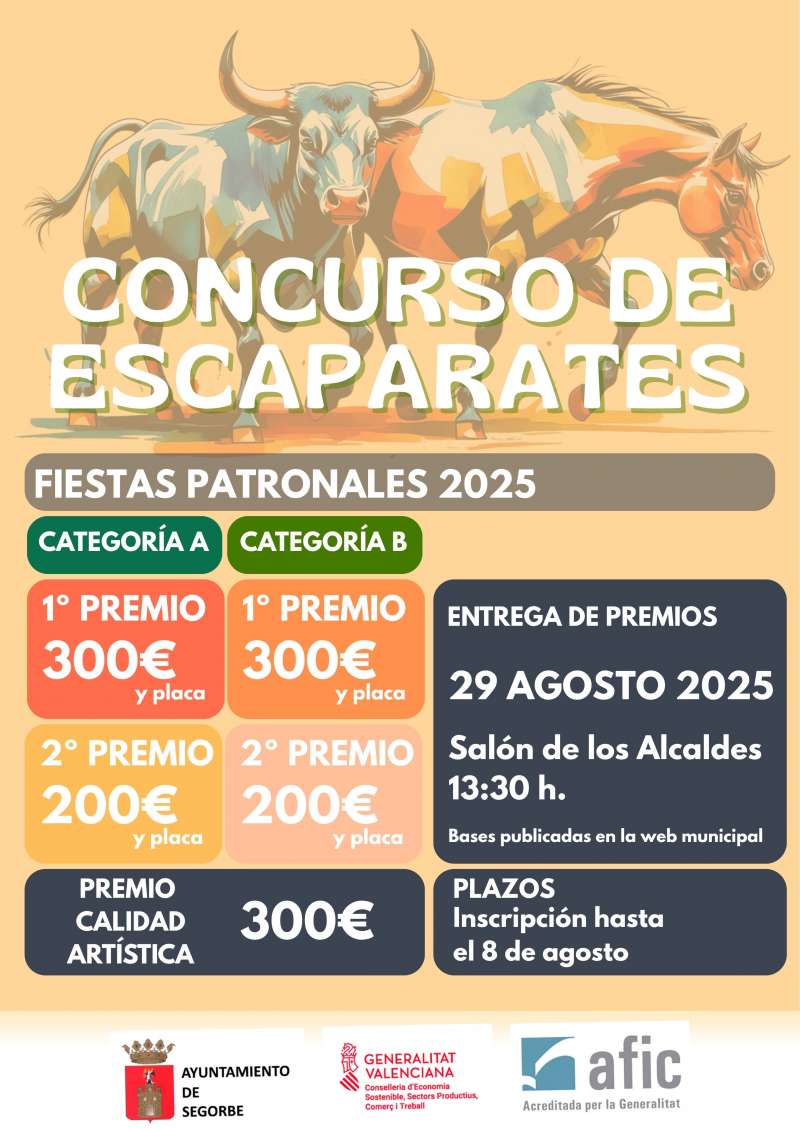 Cartel del concurso de escaparates de Segorbe. EPDA