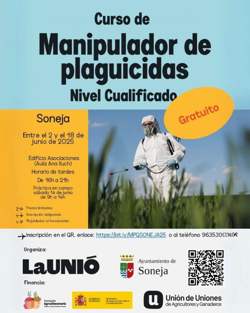 Curso de manipulador de plaguicidas en Soneja. EPDA