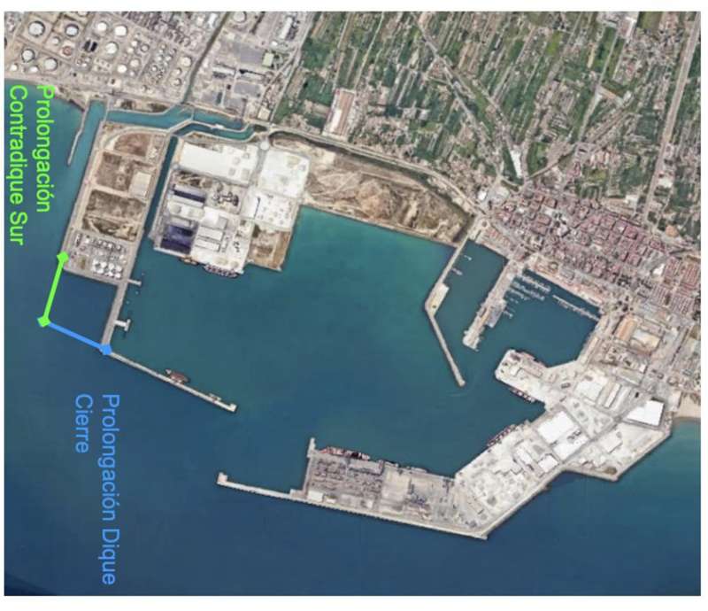 Imagen de la zona de la prolongacin del puerto de Castelln, facilitada por la Autoridad Portuaria. EFEPortCastell
