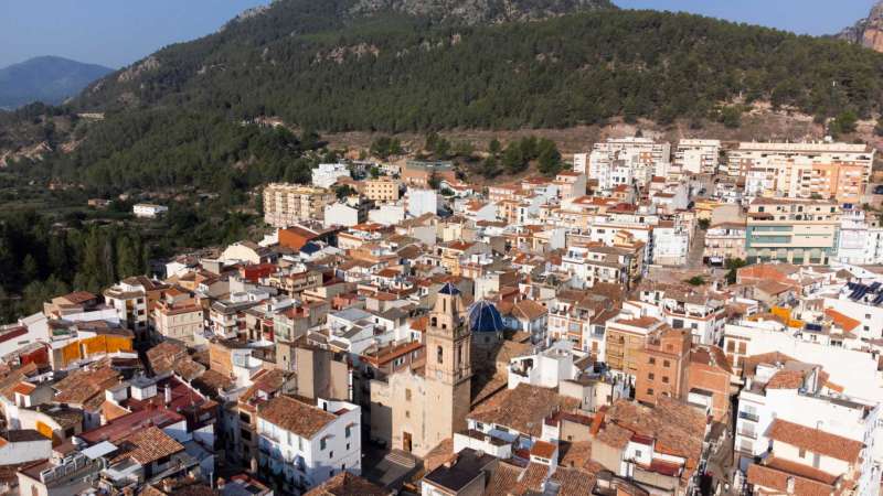 Vista a�rea de Montanejos. EPDA
