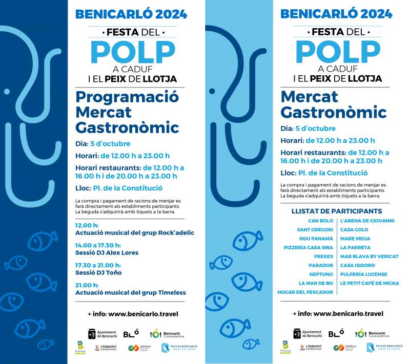 Programaci del Mercat Gastronmic de les Jornades del Polp de Benicarl. EPDA