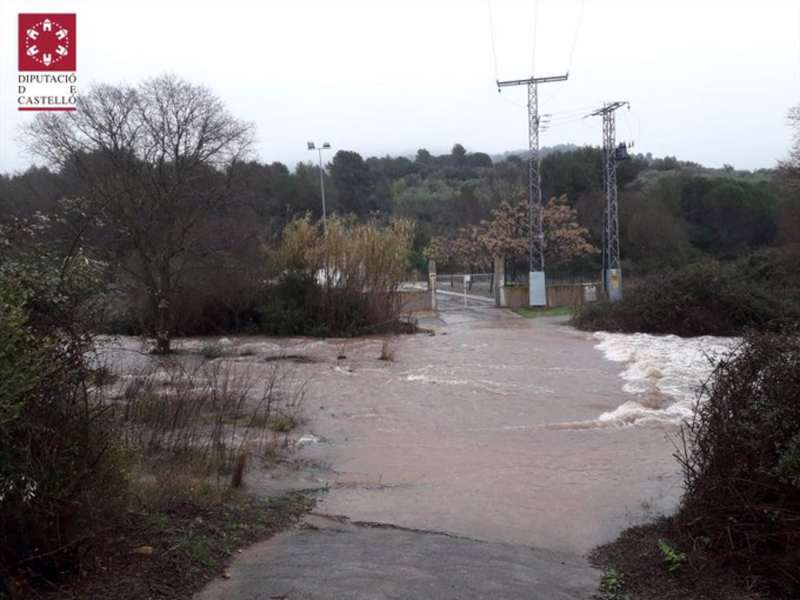 Imagen de una zona inundada por las lluvias publicada este lunes por el Consorcio de Bomberos de Castellón en redes sociales. /EPDA