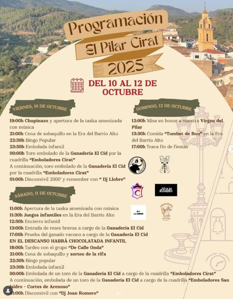Programacin de las fiestas de El Pilar. EPDA