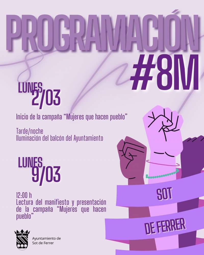 Programaci�n del 8M de Sot de Ferrer. EPDA