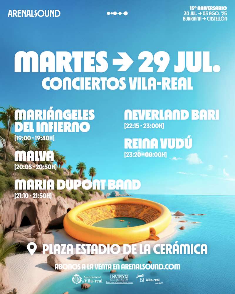 Cartel del Arenal Sound en VIla-rel. EPDA