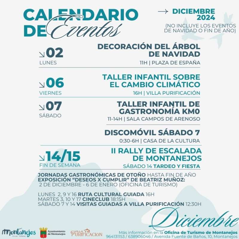 Programacin de diciembre Montanejos. EPDA