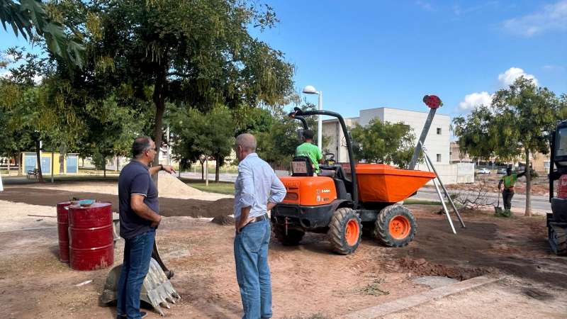 Instalacin de la nueva tirolina de Moncofa.  EPDA