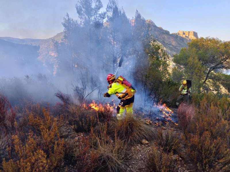 Imagen de archivo de un fuego en la provincia de Castelln.EPDA