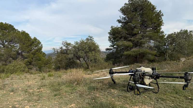 Uno de los drones utilizados durante los trabajos de limpieza. EPDA