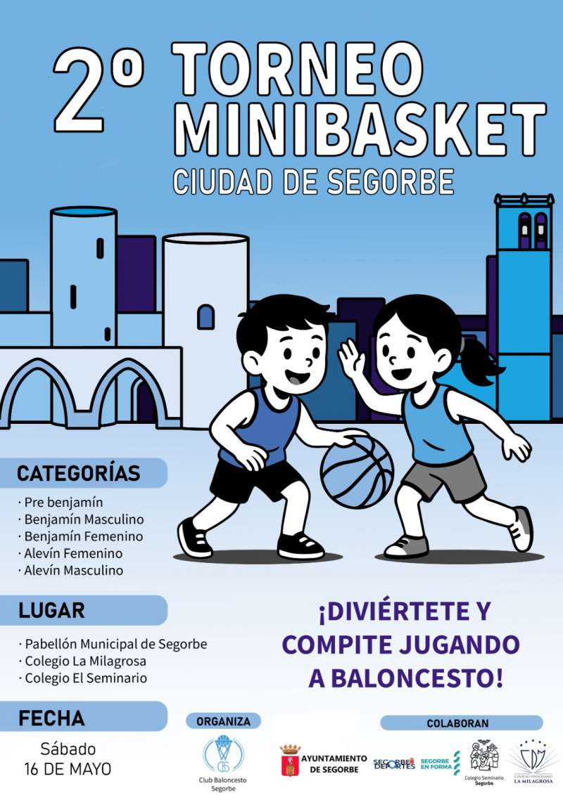Cartel del segundo torneo de minibasket. EPDA