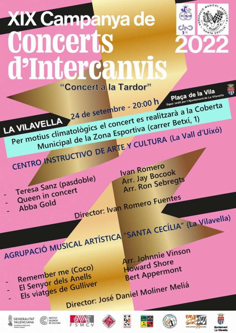 Programa del concierto en La Vilavella. /EPDA 