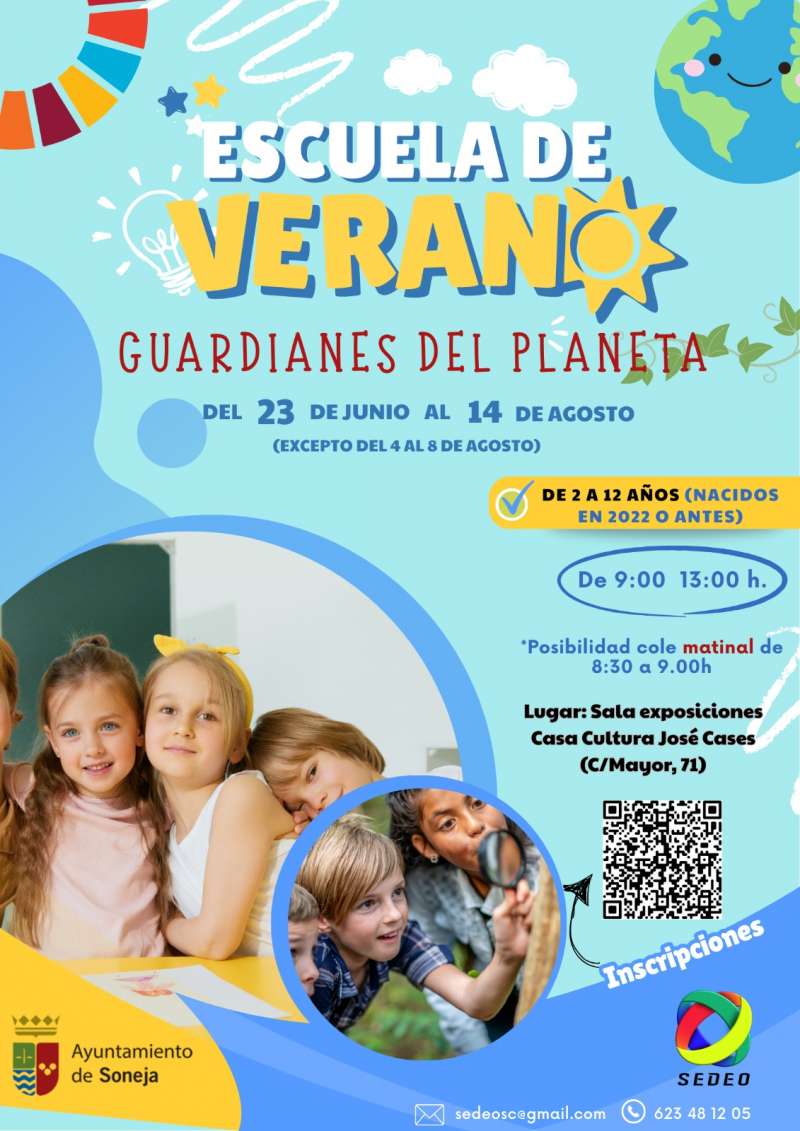 Cartel de la escuela de verano de Soneja. EPDA