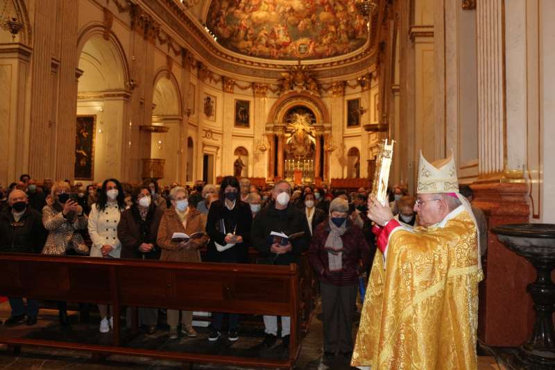 El obispo en la Catedral de Segorbe en el acto de apertura del Año Jubilar
