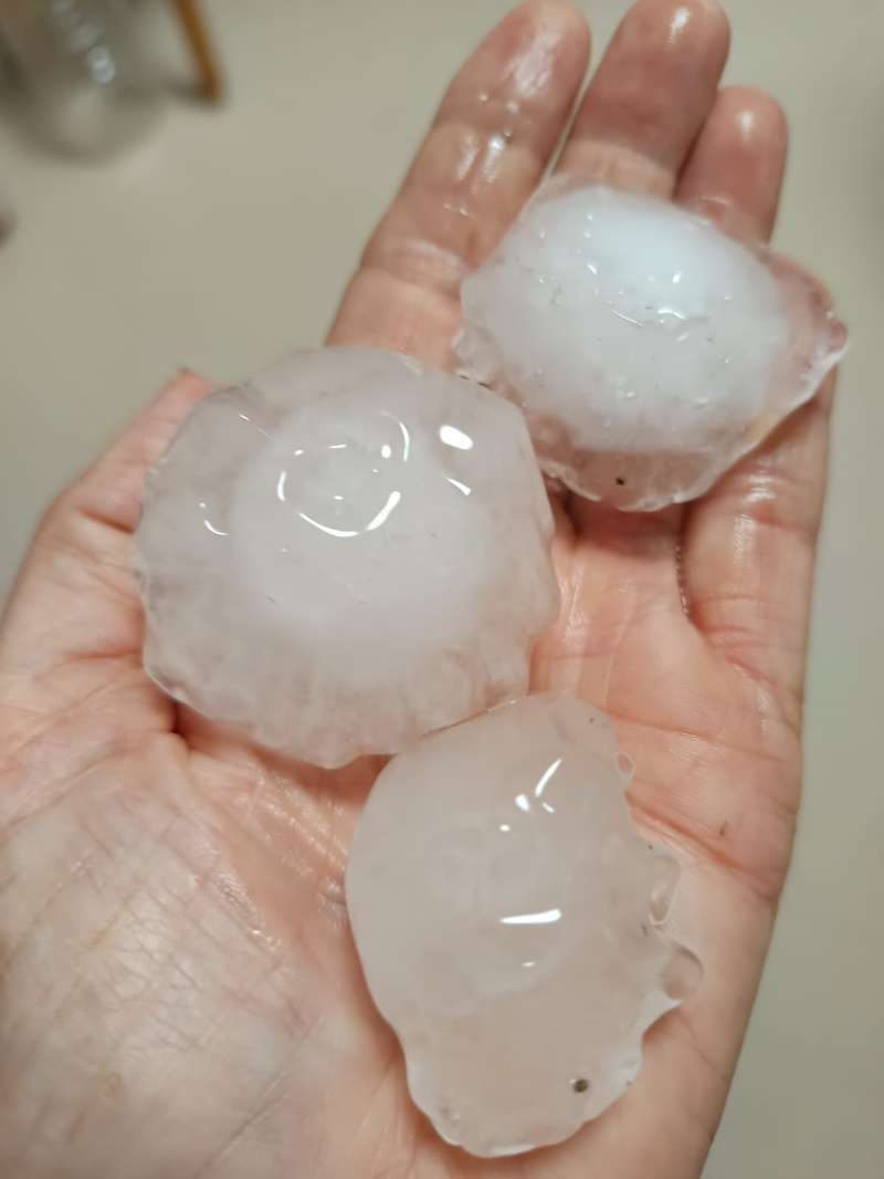 Granizo cado este sbado en la Vilavella. Maria Rosario Carratal