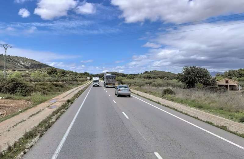 Carretera CV-15 en la Pobla de Tornesa. APPLE MAPS