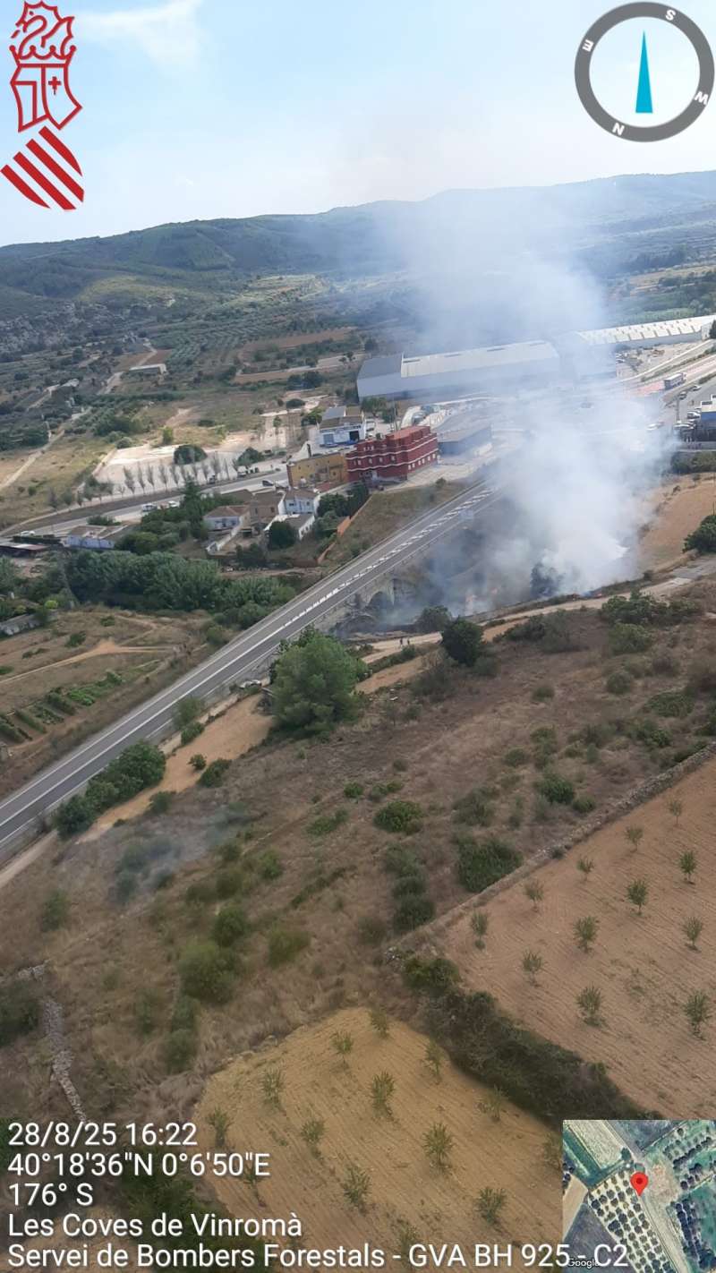 Imagen area del incendio.EPDA