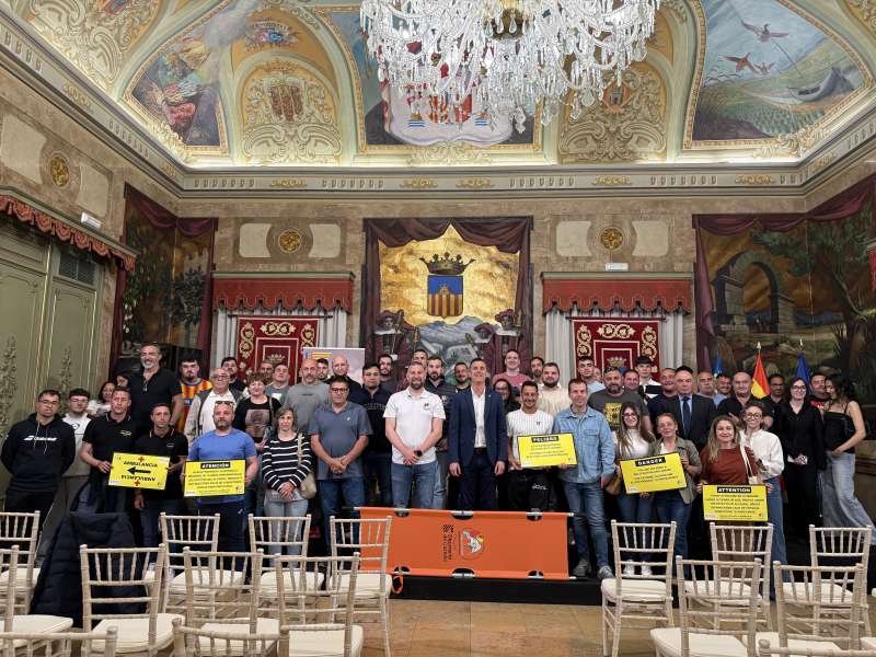 Presentaci�n del nuevo equipamiento de seguridad para los festejos taurinos en la Diputaci�n de Castell�n.  EPDA 