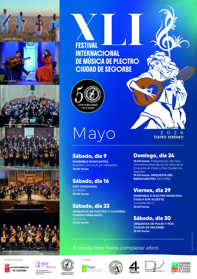 Cartel del XLI del Festival de M�sica Plectro Ciudad de Segorbe. EPDA
