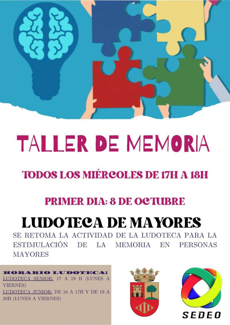 Cartel del taller de memoria. EPDA