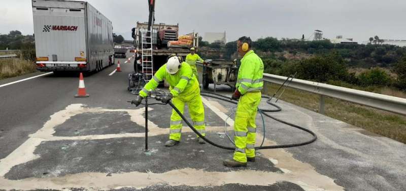 Trabajos en la AP-7 en Castelln. EPDA 