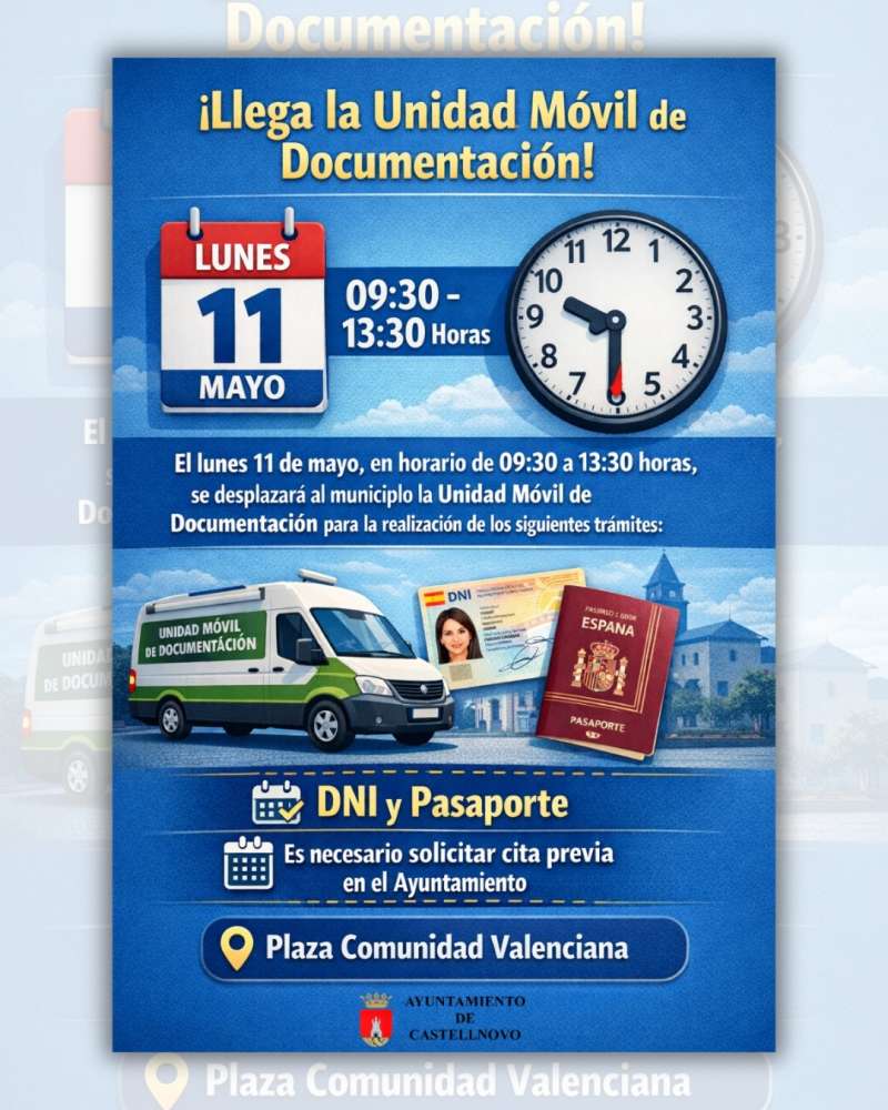 Cartel de la Unidad Movil de Documentaci�n a Castellnovo. EPDA