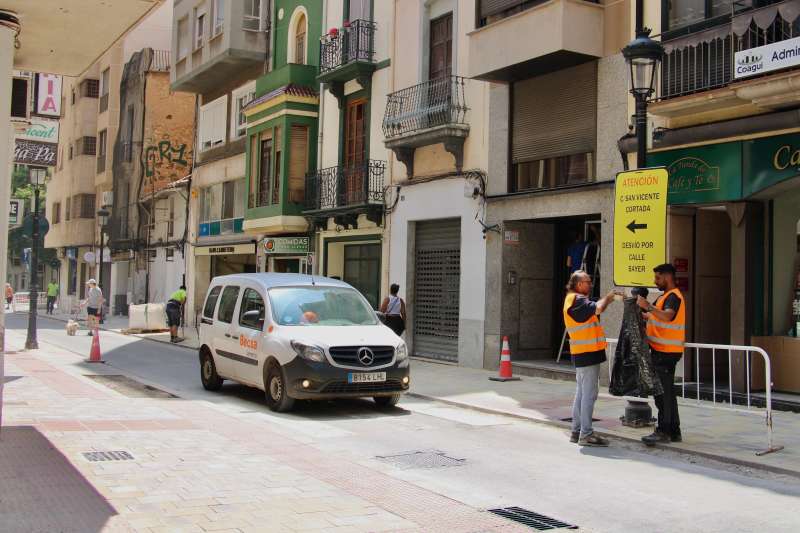 Obras en la calle San Vicente de Castelln. EPDA