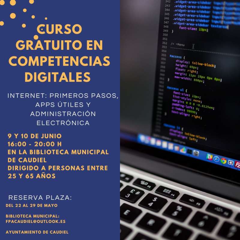 Curso gratuito en Caudiel. EPDA